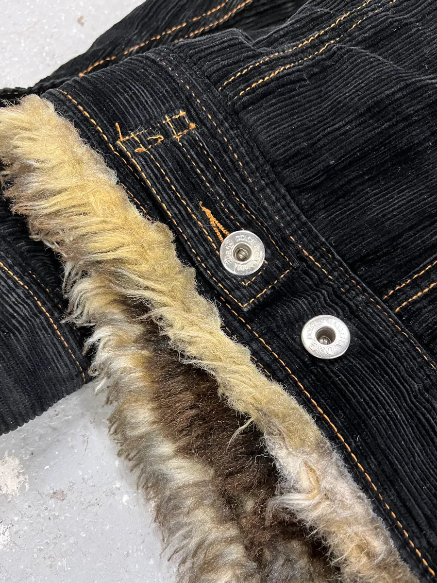 AW2001 Dolce & Gabbana Black Fur Corduroy Jacket (M) 9