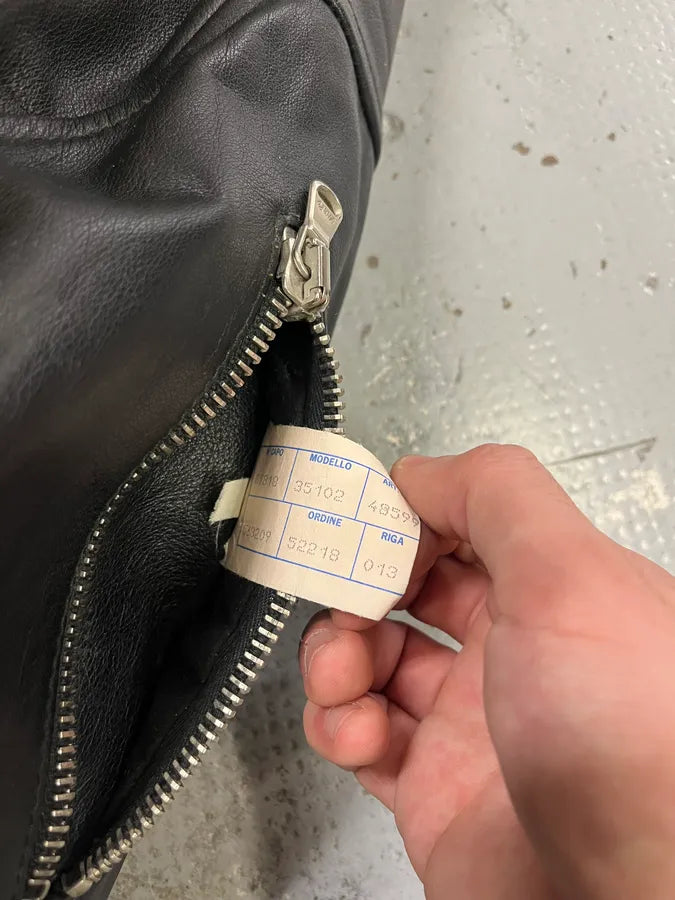 AW2001 Dolce & Gabbana Black Leather Crop Moto Jacket Contrast Suede Sleeves IEbPdPe 10