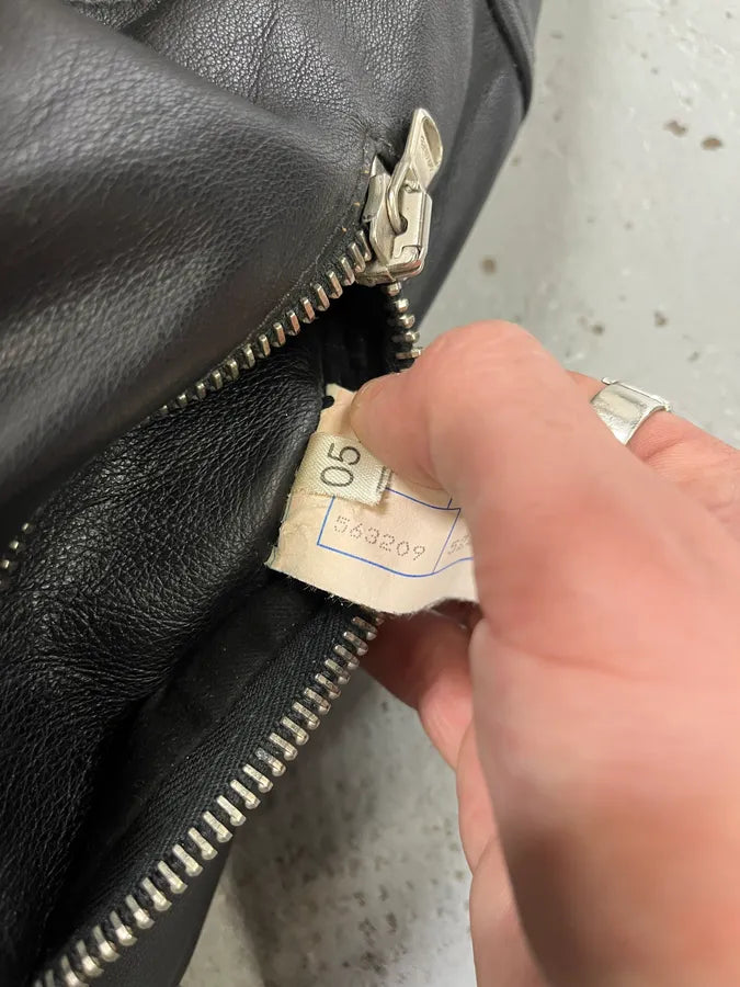 AW2001 Dolce & Gabbana Black Leather Crop Moto Jacket Contrast Suede Sleeves IEbPdPe 11