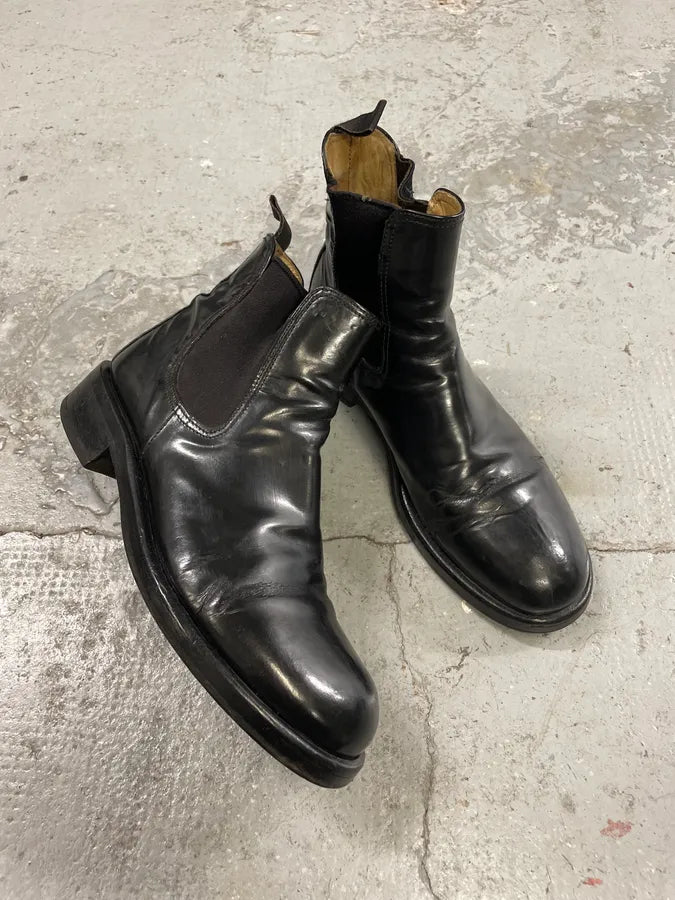AW2001 Dolce & Gabbana Black Pure Premium Leather Boots (43eu/us9.5) rQoJZBN 4