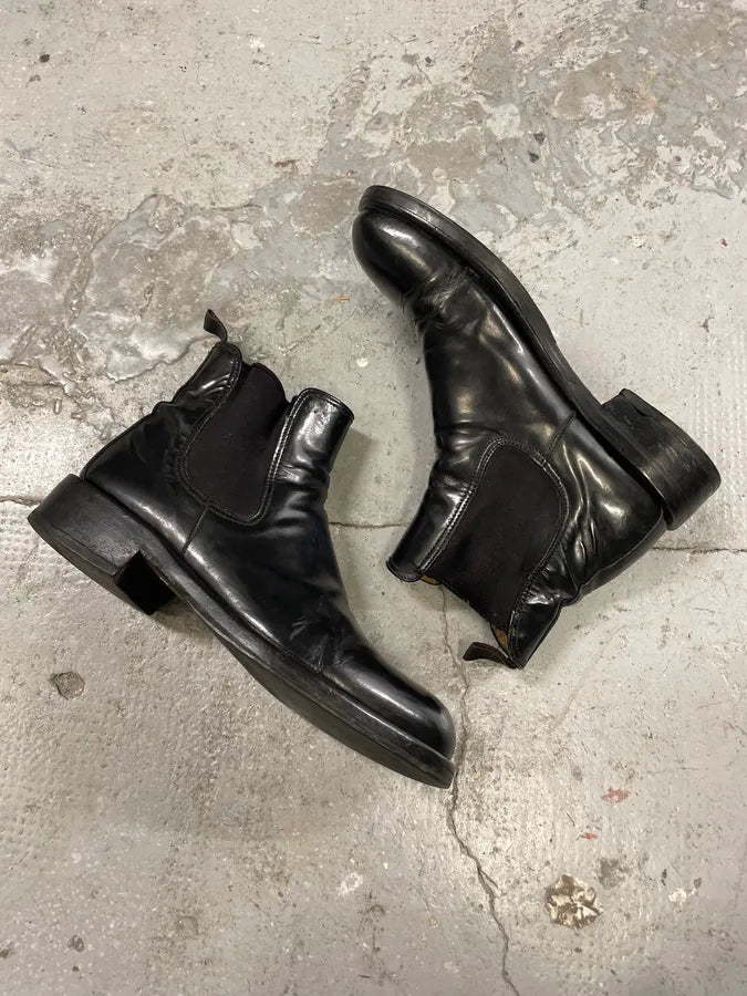 AW2001 Dolce & Gabbana Black Pure Premium Leather Boots (43eu/us9.5) rQoJZBN 5