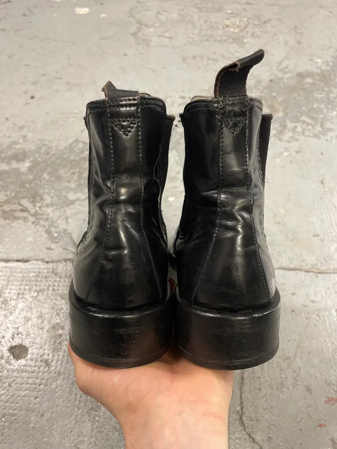 AW2001 Dolce & Gabbana Black Pure Premium Leather Boots (43eu/us9.5) rQoJZBN 7