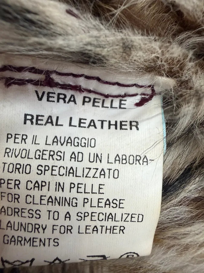 AW2001 Dolce & Gabbana Bordeaux Leather Fur-Trimmed Long Coat FWoAQsS 14