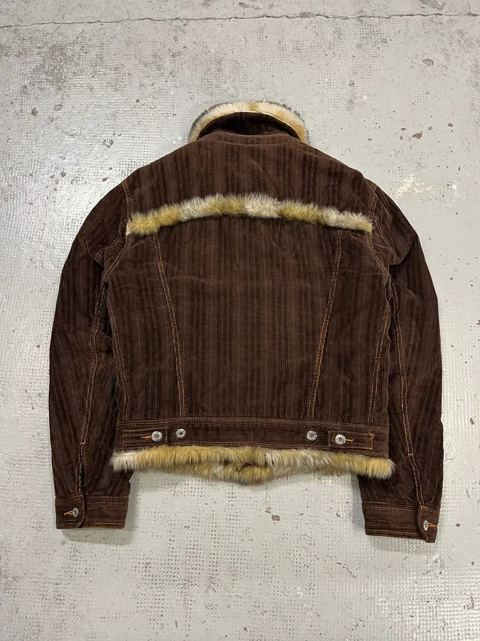 AW2001 Dolce & Gabbana Brown Corduroy Fur Jacket beyEOEx 6
