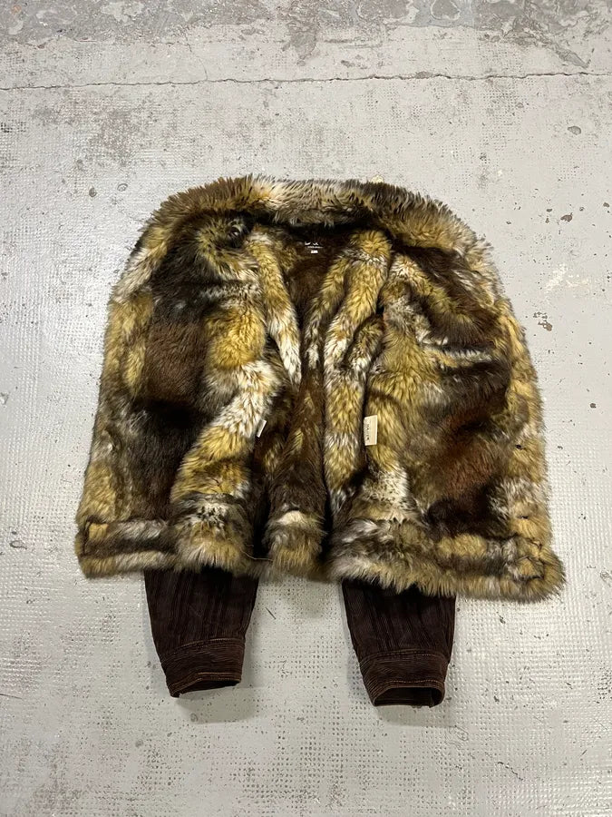 AW2001 Dolce & Gabbana Brown Corduroy Fur Jacket beyEOEx 7