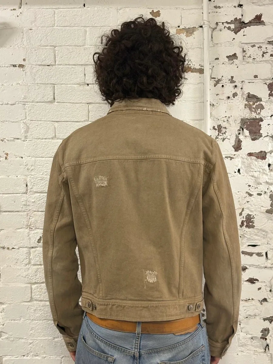 AW2001 Dolce & Gabbana Distressed Beige Denim Jacket ZXnwPFX 2