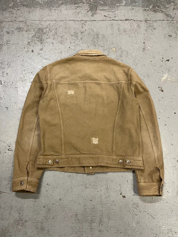 AW2001 Dolce & Gabbana Distressed Beige Denim Jacket ZXnwPFX 7