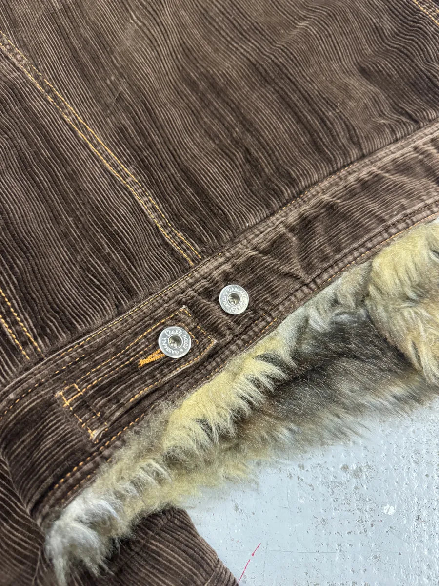 AW2001 Dolce & Gabbana Fur Brown Corduroy Jacket rclopPi 7