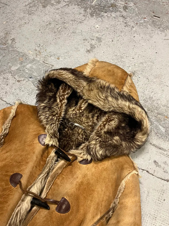AW2001 Dolce & Gabbana Fur Camel Shearling Coat ybxBZoK 4