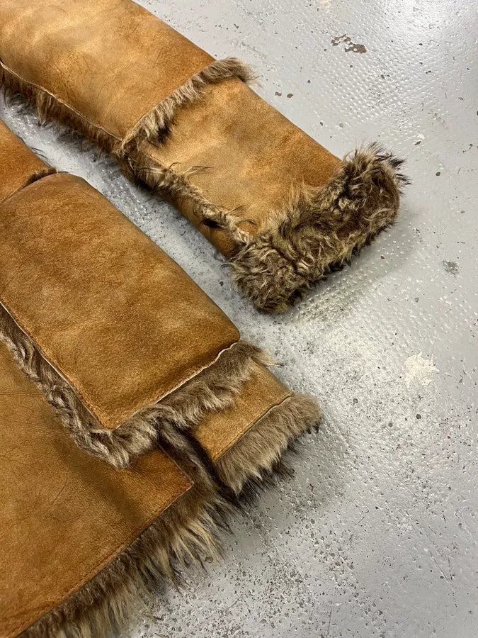 AW2001 Dolce & Gabbana Fur Camel Shearling Coat ybxBZoK 5