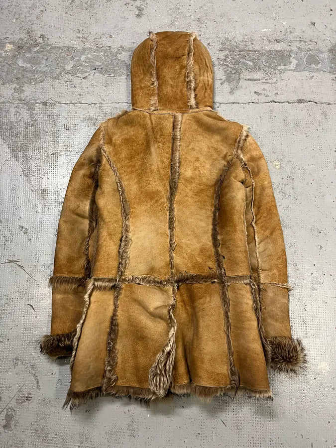 AW2001 Dolce & Gabbana Fur Camel Shearling Coat ybxBZoK 6