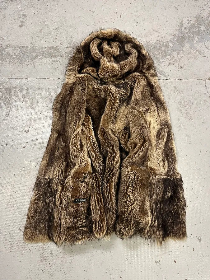 AW2001 Dolce & Gabbana Fur Camel Shearling Coat ybxBZoK 7