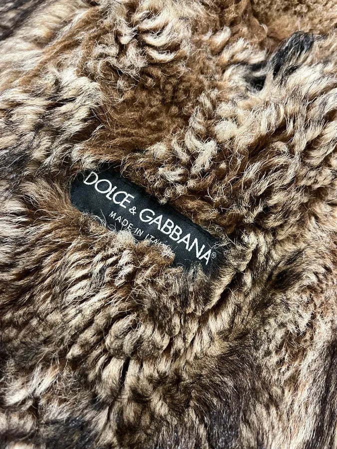 AW2001 Dolce & Gabbana Fur Camel Shearling Coat ybxBZoK 8