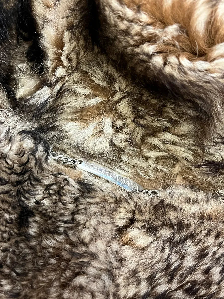 AW2001 Dolce & Gabbana Fur Camel Shearling Coat ybxBZoK 9