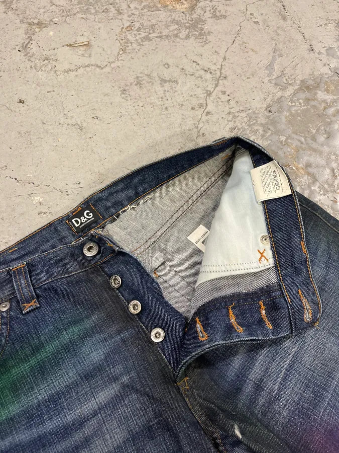 AW2001 Dolce & Gabbana Pins Blue Faded Denim Jeans GrCsJpg 10