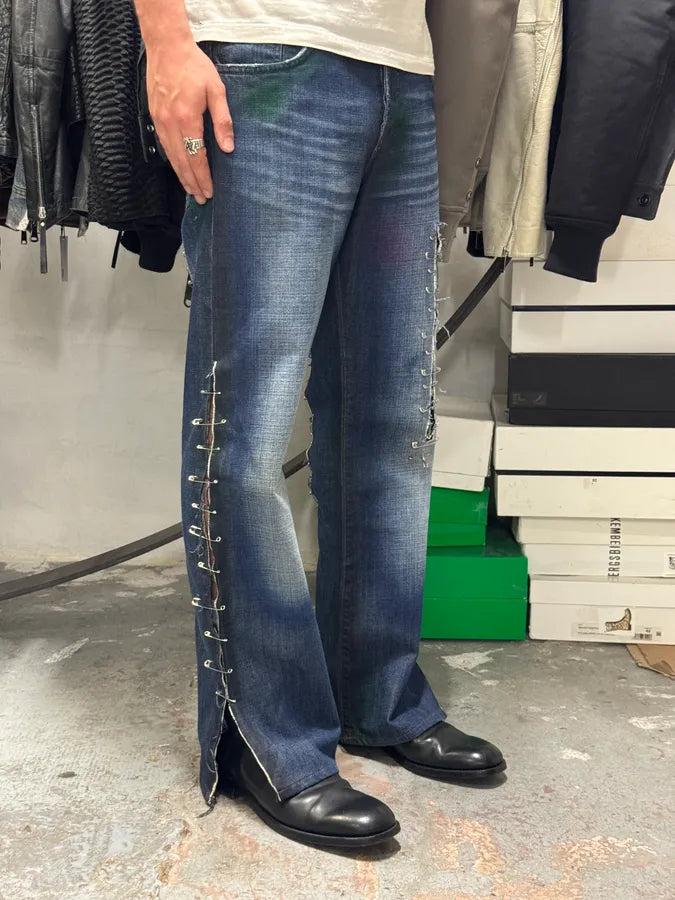 AW2001 Dolce & Gabbana Pins Blue Faded Denim Jeans GrCsJpg 5