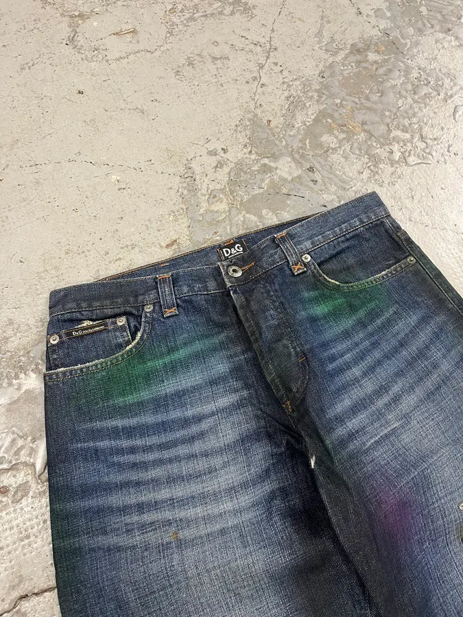 AW2001 Dolce & Gabbana Pins Blue Faded Denim Jeans GrCsJpg 5