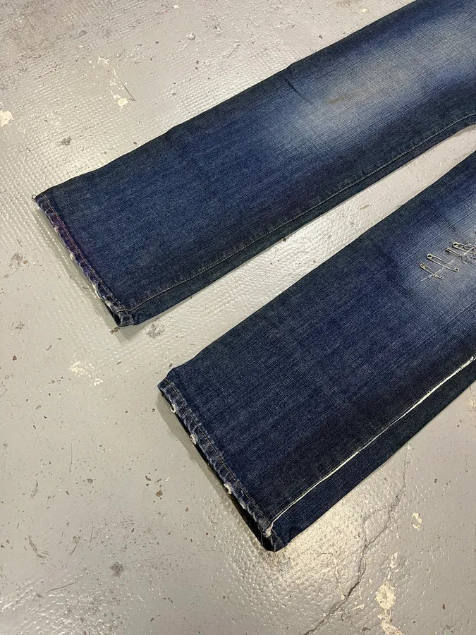 AW2001 Dolce & Gabbana Pins Blue Faded Denim Jeans GrCsJpg 6