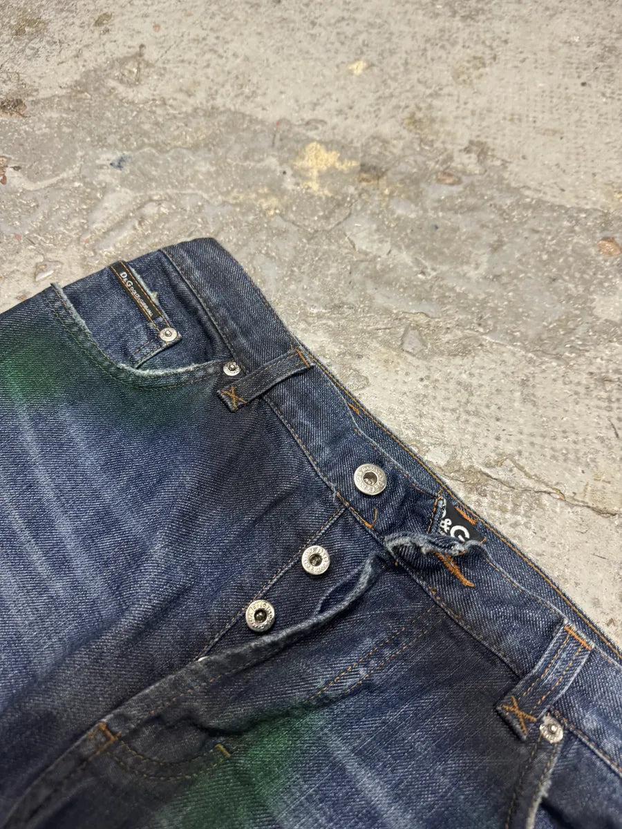 AW2001 Dolce & Gabbana Pins Blue Faded Denim Jeans urjstUA 10