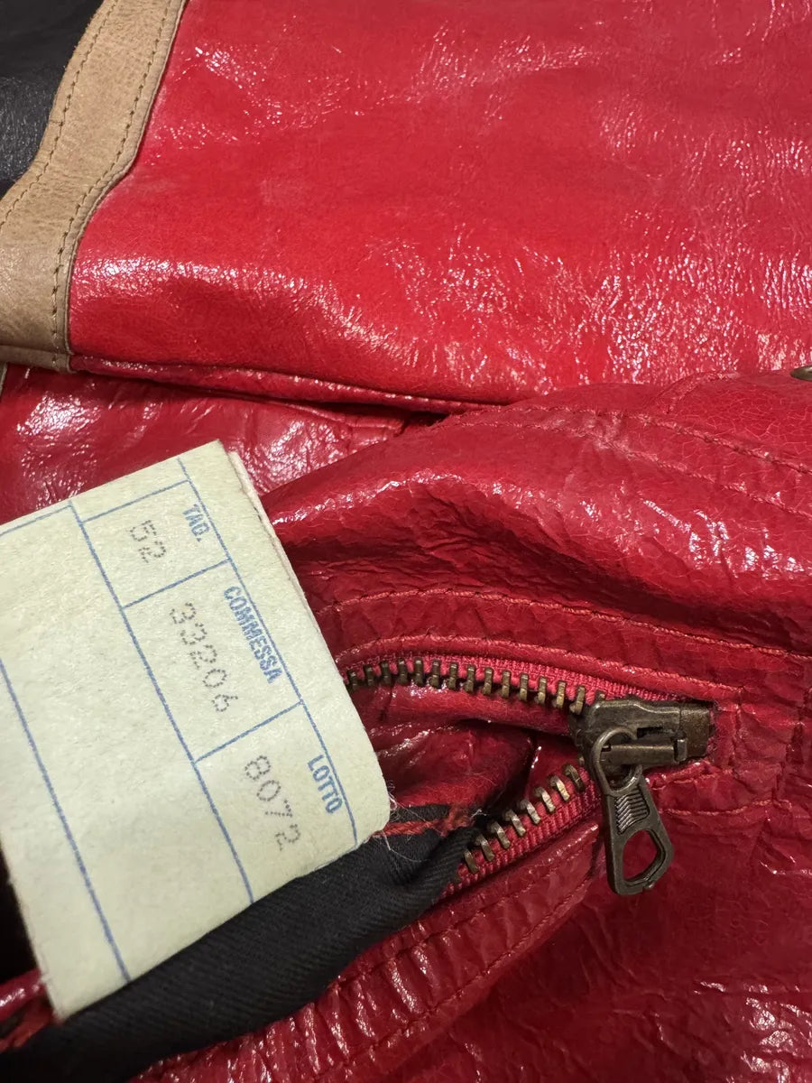 AW2001 Dolce & Gabbana Premium Red Vinyl Leather Biker Jacket (L) 9