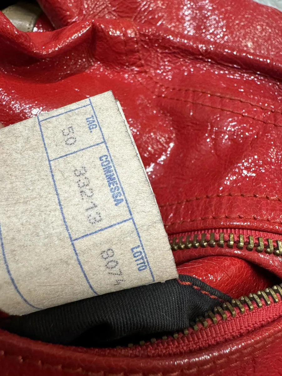 AW2001 Dolce & Gabbana Premium Red Vinyl Leather Biker Jacket (M) WHbMogM 5