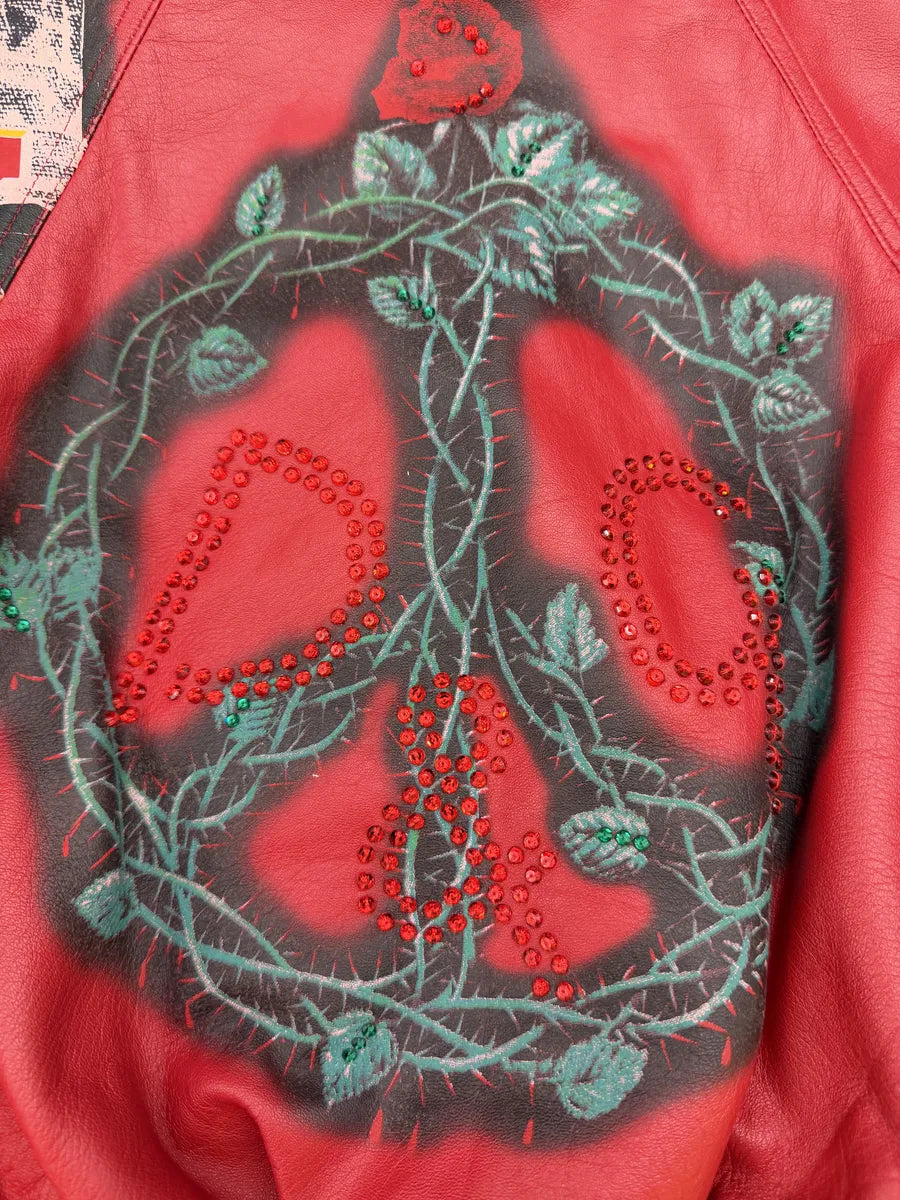 AW2001 Dolce & Gabbana Red Leather Snake Devil Leopard Bomber Jacket KWEVRCA 8