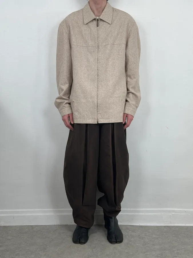 AW2001 Giorgio Armani Beige Minimalist Wool Jacket voMBhyt 1