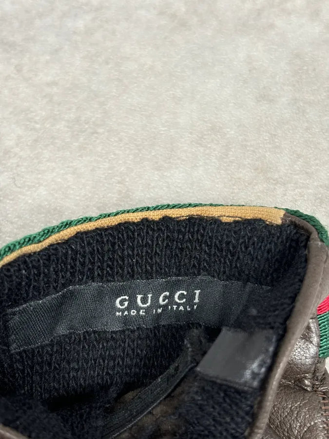 AW2001 Gucci Beige Canvas & Brown Leather Gloves by Tom Ford IkLJWej 8