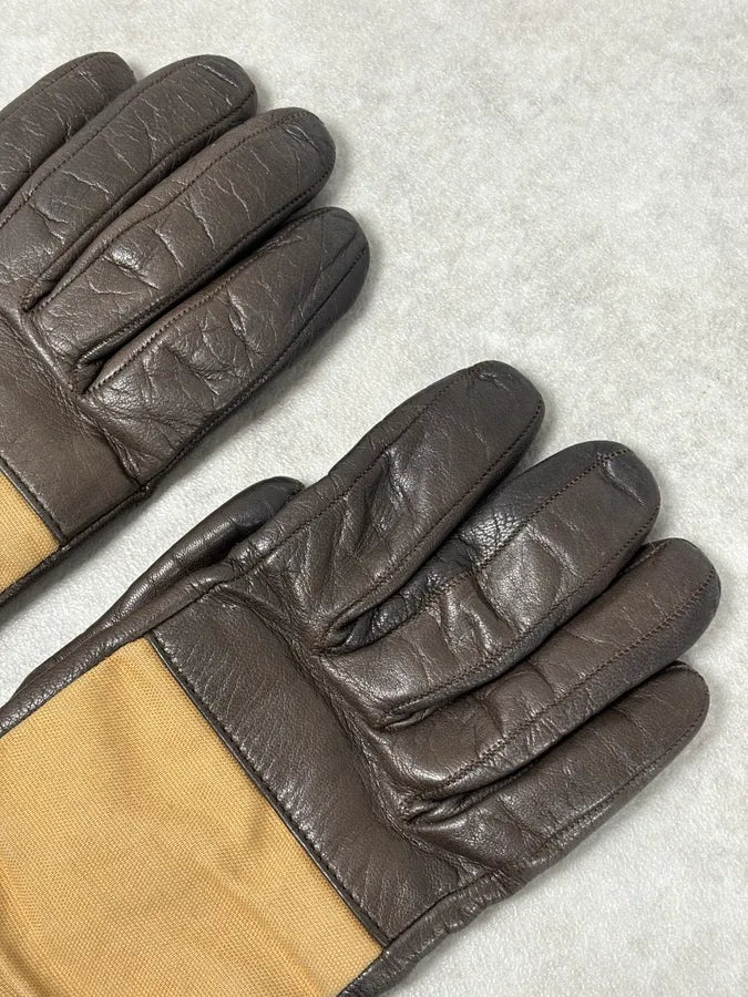 AW2001 Gucci Beige Canvas & Brown Leather Gloves by Tom Ford IkLJWej 6