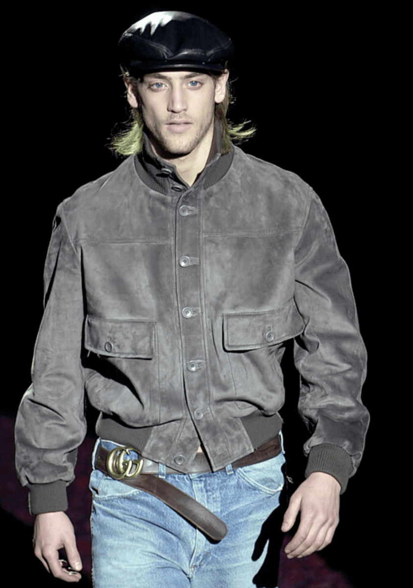AW2001 Gucci Black Buttoned Premium Leather Jacket by Tom Ford NDIBUFL 1