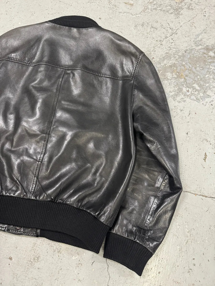 AW2001 Gucci Black Buttoned Premium Leather Jacket by Tom Ford NDIBUFL 6