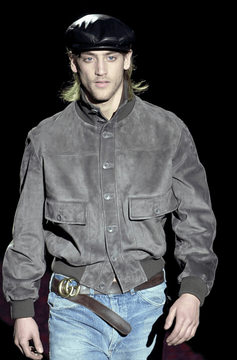 AW2001 Gucci Brown Suede Leather Buttoned Jacket by Tom Ford QCMbGei 1