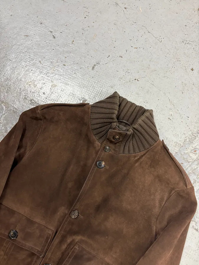 AW2001 Gucci Brown Suede Leather Buttoned Jacket by Tom Ford QCMbGei 4
