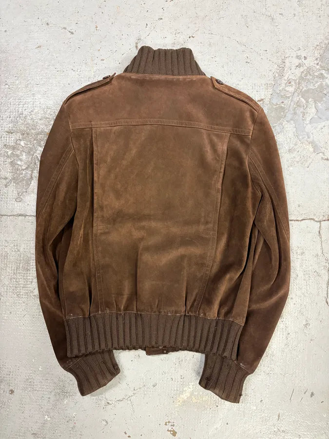 AW2001 Gucci Brown Suede Leather Buttoned Jacket by Tom Ford QCMbGei 5