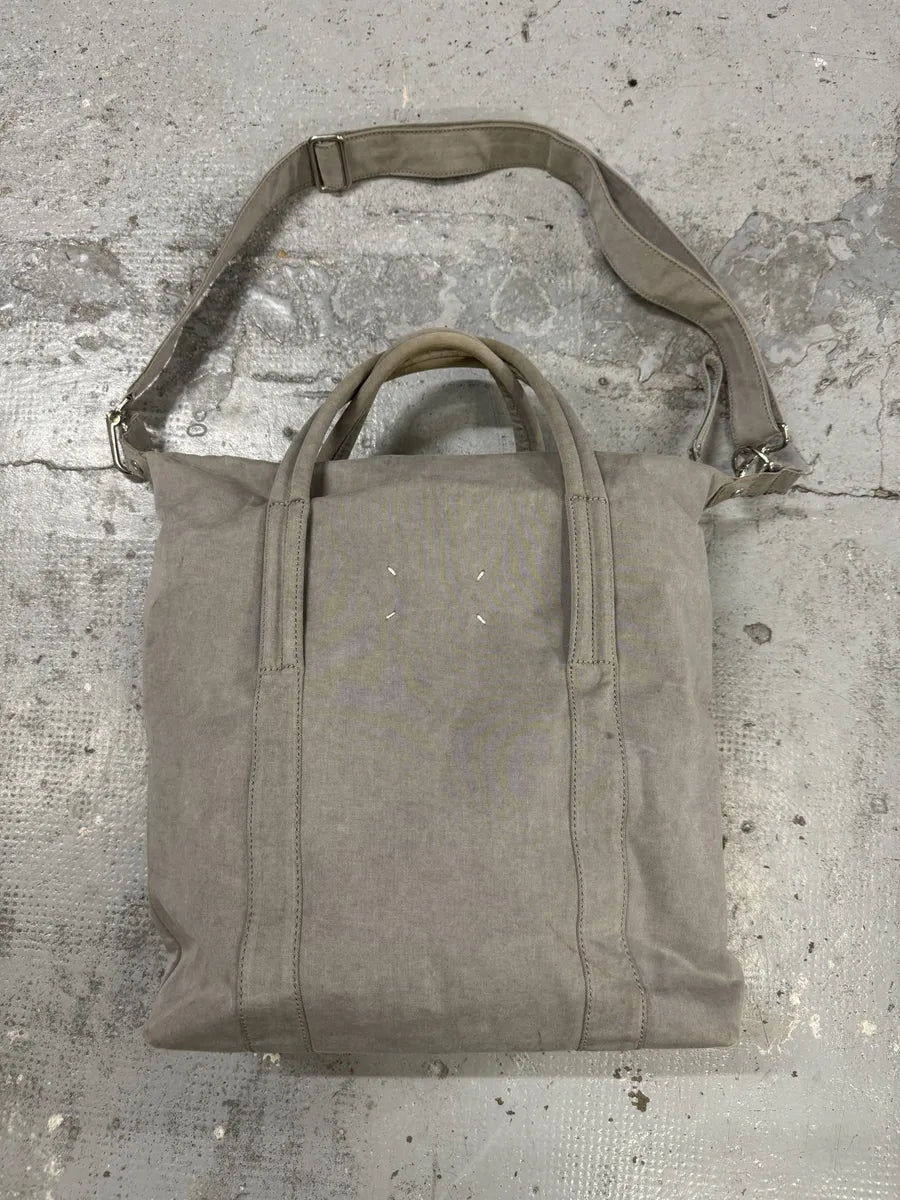 AW2001 Maison Martin Margiela Grey Canvas Handle Shoulder Bag oOSESRC 0