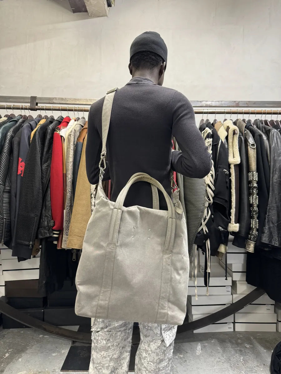 AW2001 Maison Martin Margiela Grey Canvas Handle Shoulder Bag oOSESRC 4