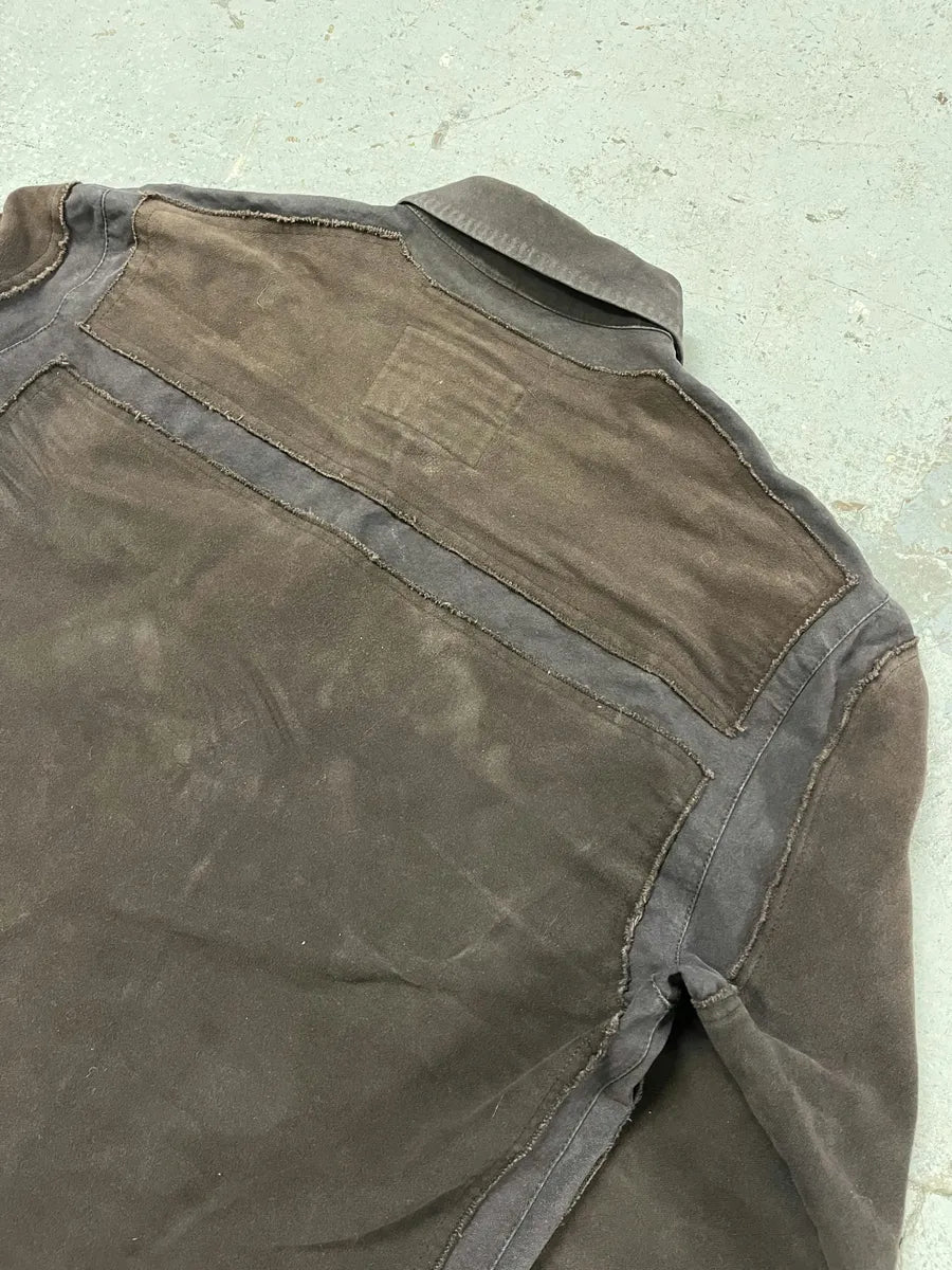 AW2001 Marithé + François Girbaud Brown Distressed Shirt Jacket auJhLjQ 6