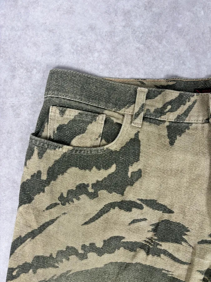 AW2001 Roberto Cavalli Beige Bird World Abstract Pants aRnjUSp 8