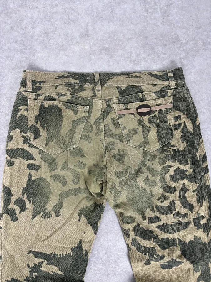 AW2001 Roberto Cavalli Beige Bird World Abstract Pants aRnjUSp 6