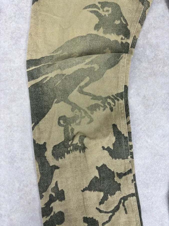 AW2001 Roberto Cavalli Beige Bird World Abstract Pants aRnjUSp 10