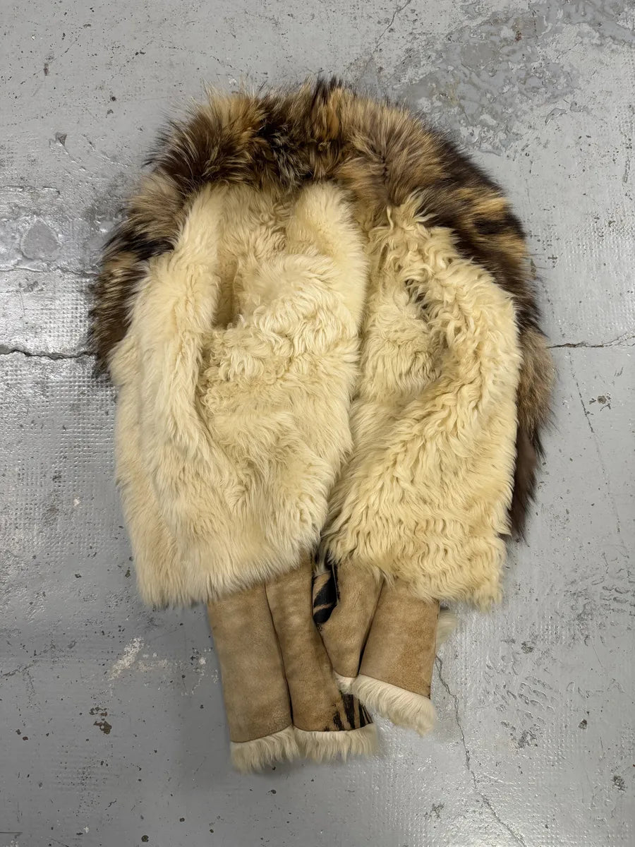 AW2001 Roberto Cavalli Beige Fur Leather Royal Leopard Jacket  qSxtBtV 8