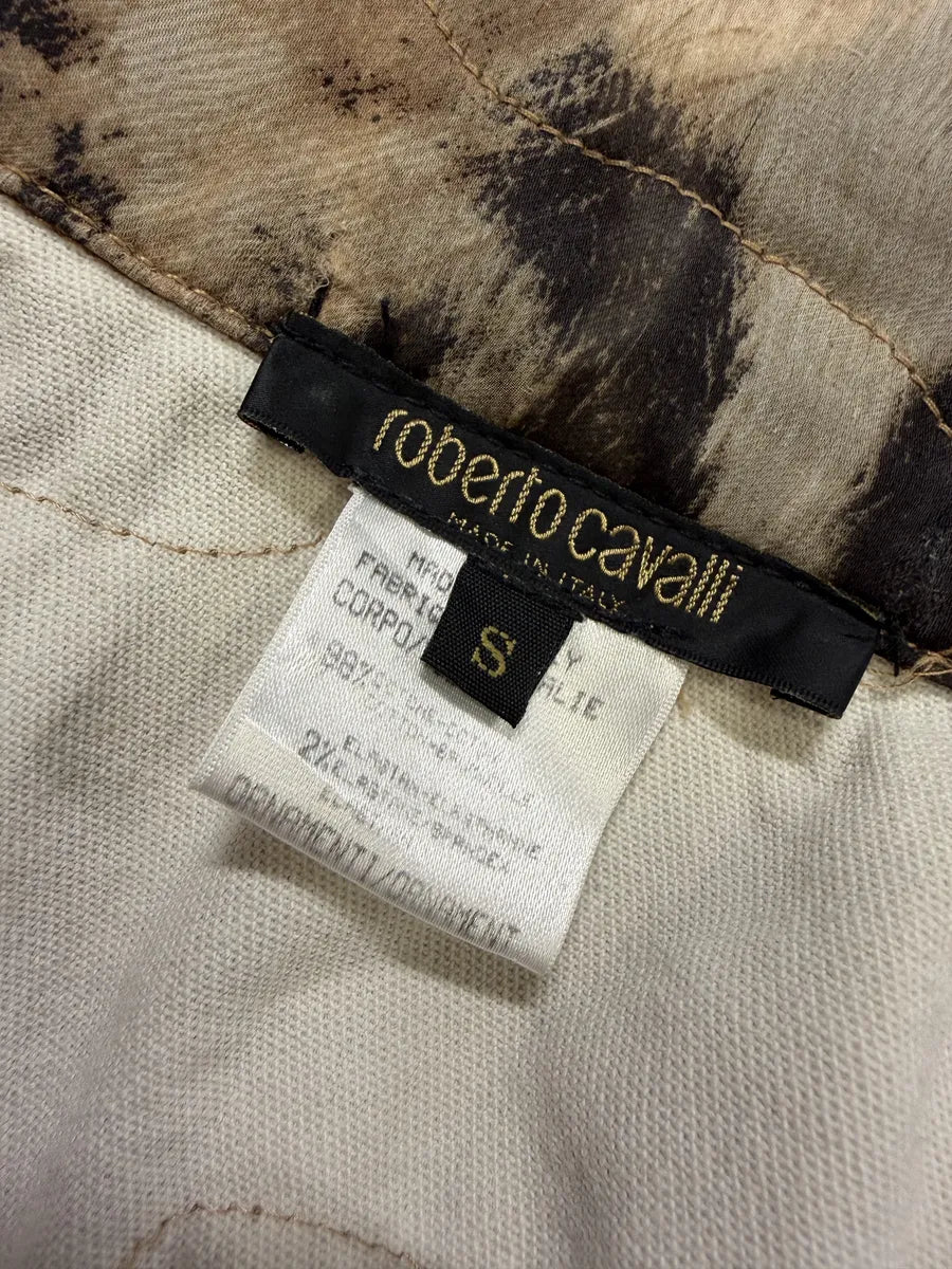 AW2001 Roberto Cavalli Beige Leopard Distressed Jacket ppnYEdF 14