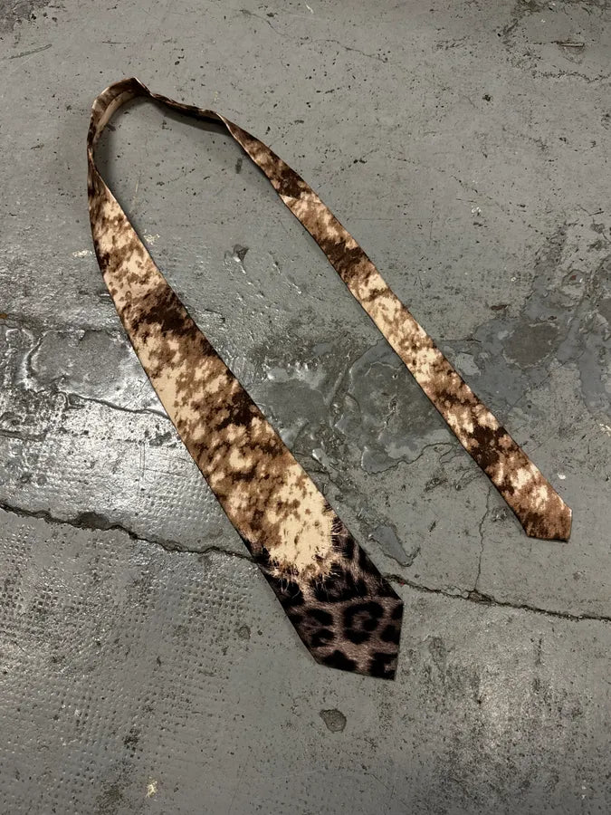 AW2001 Roberto Cavalli Beige Leopard Silk Tie UcqjvUl 0