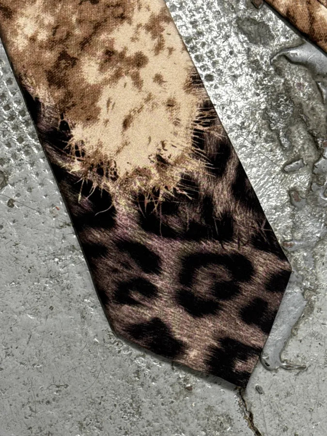 AW2001 Roberto Cavalli Beige Leopard Silk Tie UcqjvUl 4