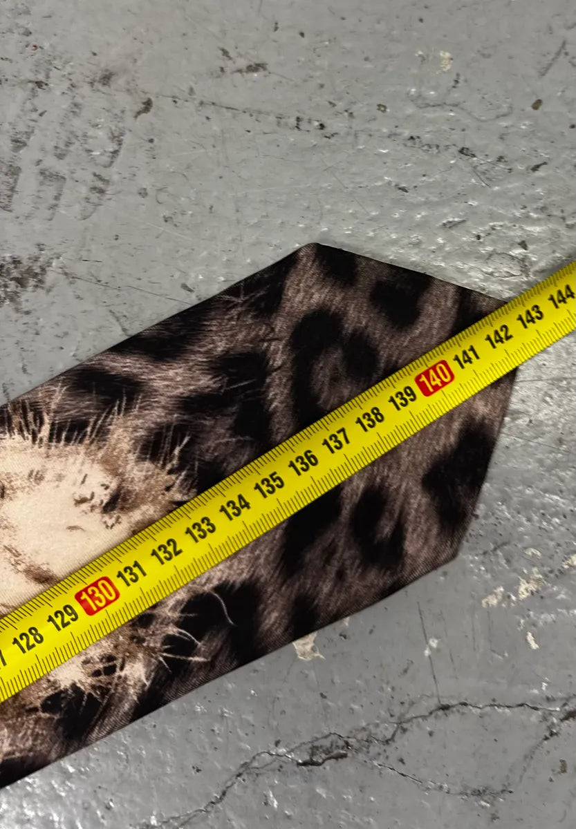 AW2001 Roberto Cavalli Beige Leopard Silk Tie UcqjvUl 7