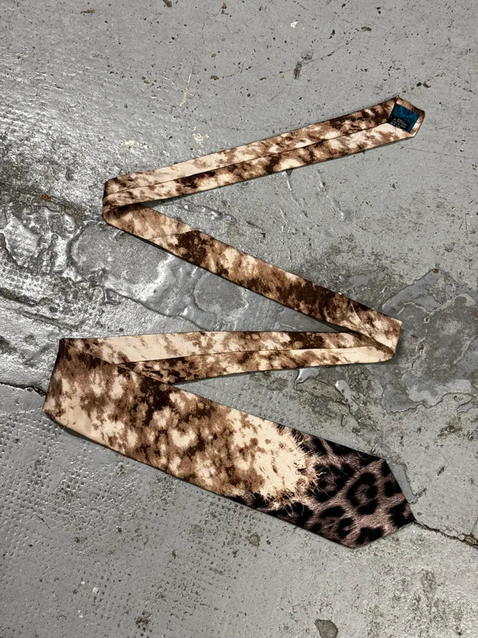 AW2001 Roberto Cavalli Beige Leopard Silk Tie UcqjvUl 2