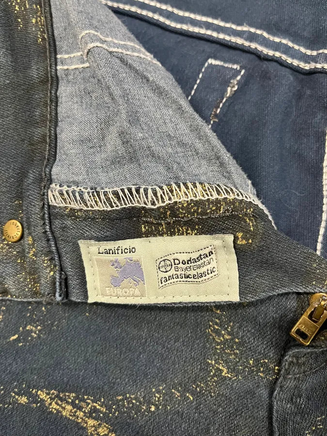 AW2001 Roberto Cavalli Navy Old Symbols Pants eRddbpA 10