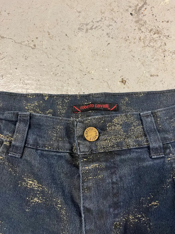 AW2001 Roberto Cavalli Navy Old Symbols Pants eRddbpA 7