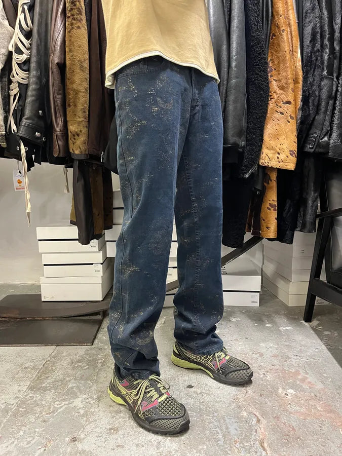 AW2001 Roberto Cavalli Navy Old Symbols Pants eRddbpA 2