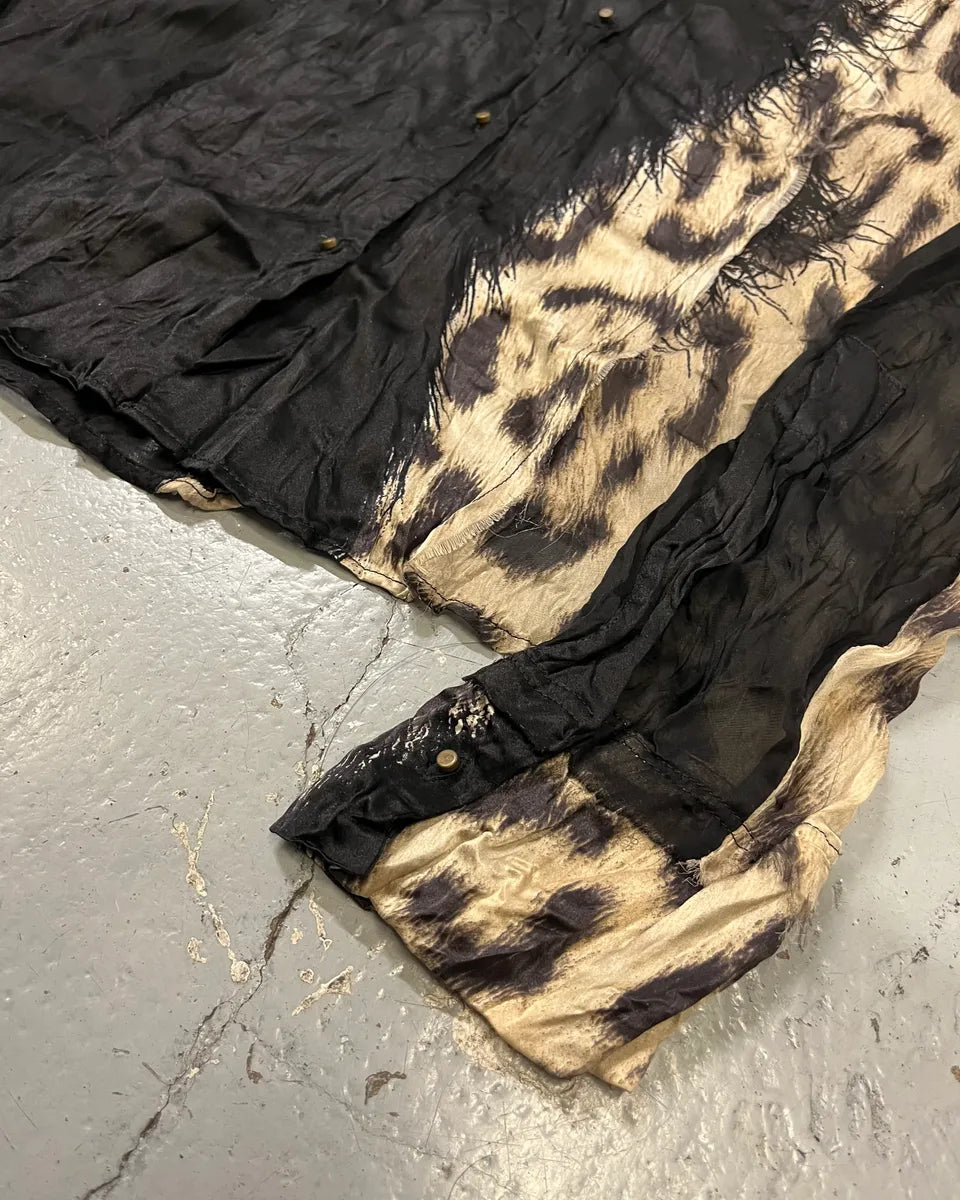 AW2001 Roberto Cavalli Black Silk Leopard Print Shirt fhAHwIA 5